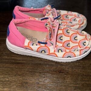 Girls Rainbow Hey Dudes size 10